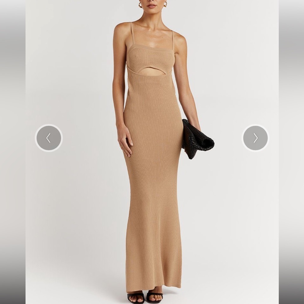DISSH CARLIE WHEAT CUT OUT KNIT DRESS - Size M